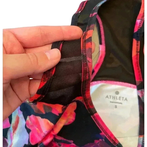 Athleta Multicolor Print Mesh Racerback Tank Size Small - Picture 5 of 7